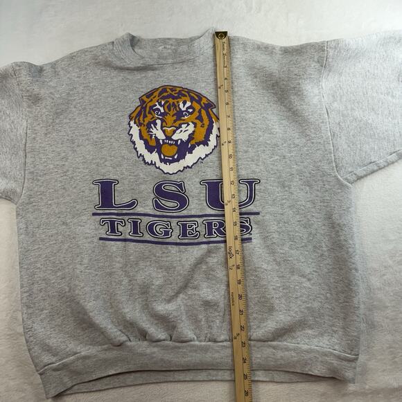 Vintage Mens XL 90s LSU Tigers Sweatshirt Crew Neck Pullover College Football - Picture 7 of 9